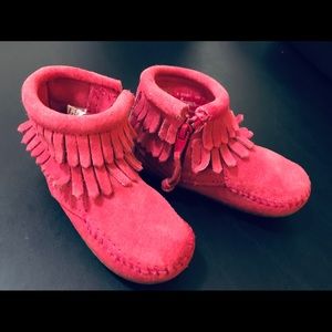Pink Minnetonka Boots